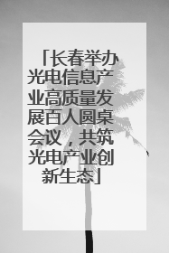 长春举办光电信息产业高质量发展百人圆桌会议，共筑光电产业创新生态