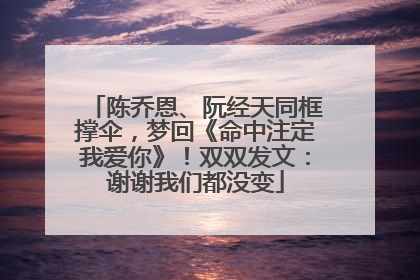 陈乔恩、阮经天同框撑伞，梦回《命中注定我爱你》！双双发文：谢谢我们都没变