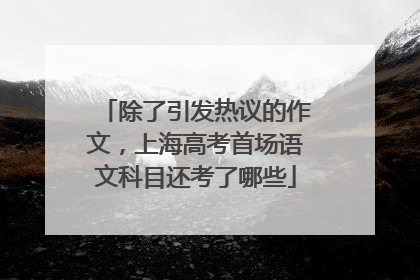 除了引发热议的作文，上海高考首场语文科目还考了哪些