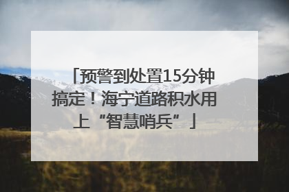 预警到处置15分钟搞定！海宁道路积水用上“智慧哨兵”
