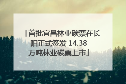 首批宜昌林业碳票在长阳正式签发 14.38万吨林业碳票上市