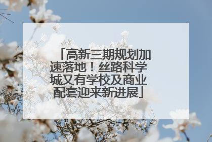 高新三期规划加速落地！丝路科学城又有学校及商业配套迎来新进展