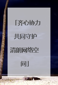 齐心协力 共同守护清朗网络空间