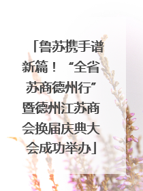 鲁苏携手谱新篇！“全省苏商德州行”暨德州江苏商会换届庆典大会成功举办