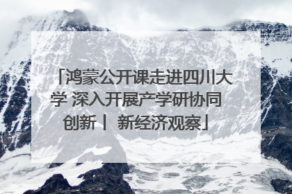 鸿蒙公开课走进四川大学 深入开展产学研协同创新丨 新经济观察