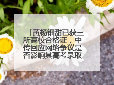 黄杨钿甜已获三所高校合格证，中传回应网络争议是否影响其高考录取：符合录取条件就能录取