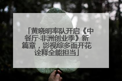 黄晓明率队开启《中餐厅·非洲创业季》新篇章，影视综多面开花诠释全能担当