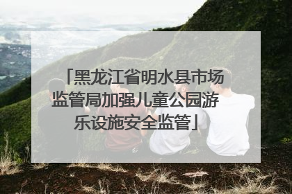黑龙江省明水县市场监管局加强儿童公园游乐设施安全监管