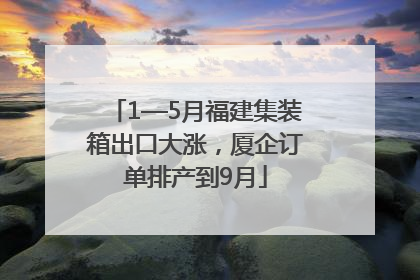 1—5月福建集装箱出口大涨，厦企订单排产到9月