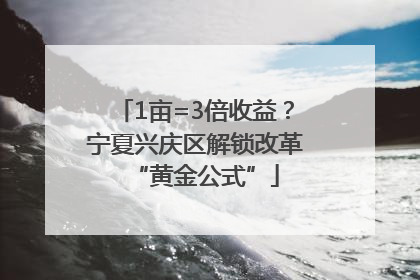 1亩=3倍收益？宁夏兴庆区解锁改革“黄金公式”