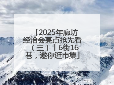2025年廊坊经洽会亮点抢先看（三）丨6街16巷，邀你逛市集