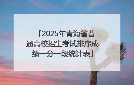 2025年青海省普通高校招生考试排序成绩一分一段统计表