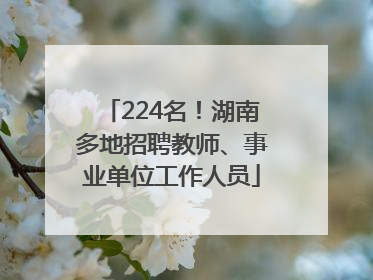 224名！湖南多地招聘教师、事业单位工作人员