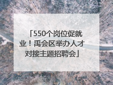 550个岗位促就业！禹会区举办人才对接主题招聘会