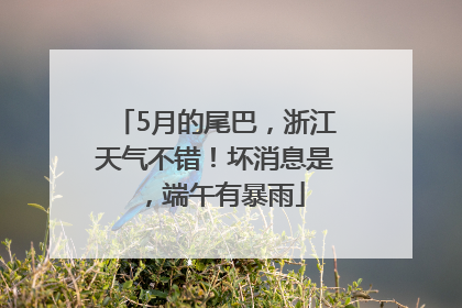 5月的尾巴，浙江天气不错！坏消息是，端午有暴雨