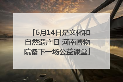 6月14日是文化和自然遗产日 河南博物院备下一场公益课堂
