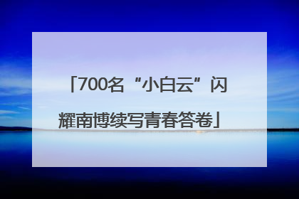 700名“小白云”闪耀南博续写青春答卷