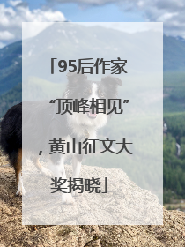 95后作家“顶峰相见”，黄山征文大奖揭晓