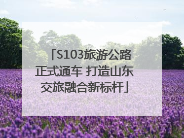 S103旅游公路正式通车 打造山东交旅融合新标杆